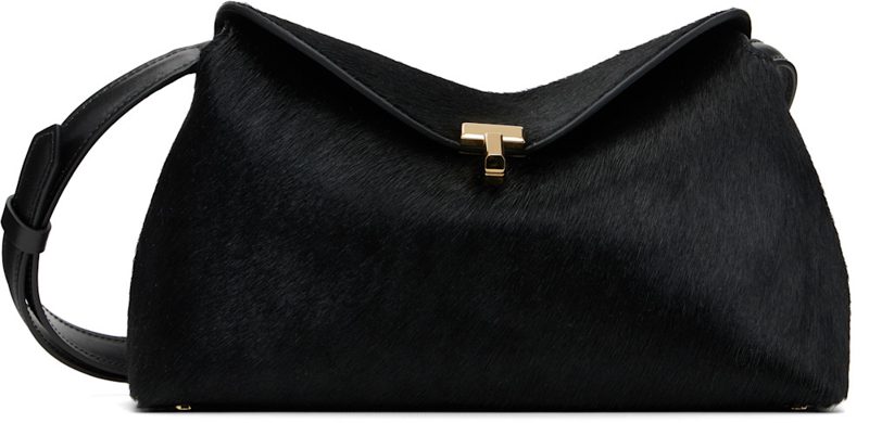 TOTEME Black T-Lock Pony Hair Clutch 261771F044000