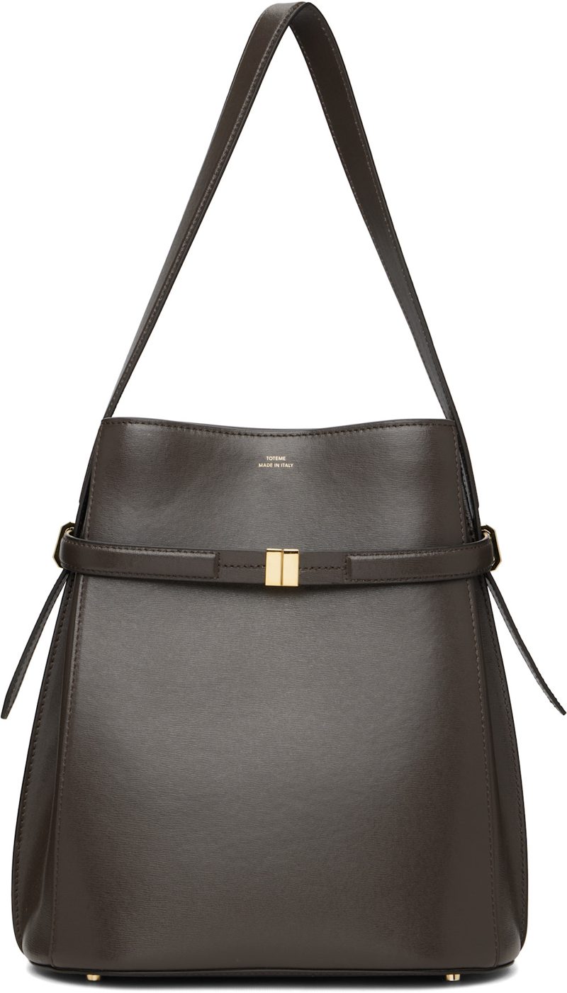 TOTEME Brown Belted Leather Bucket Bag 261771F048001