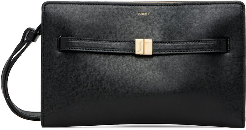TOTEME Black Belted Leather Crossbody Bag 261771F048006