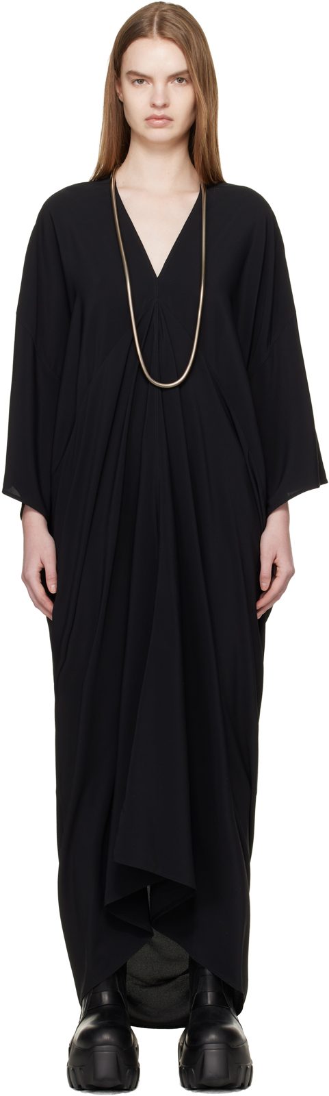 Black Temple Tommykite Maxi Dress 261232F055022