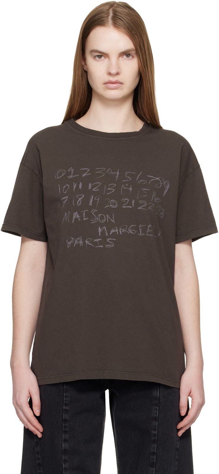 Brown Numerical Cotton T-shirt 261168F110002