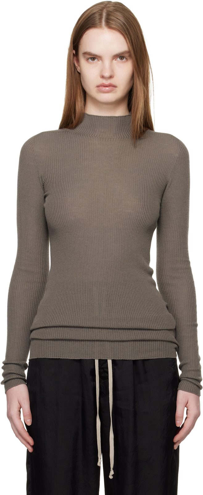 Gray Temple LS Turtle Sweater 261232F099008