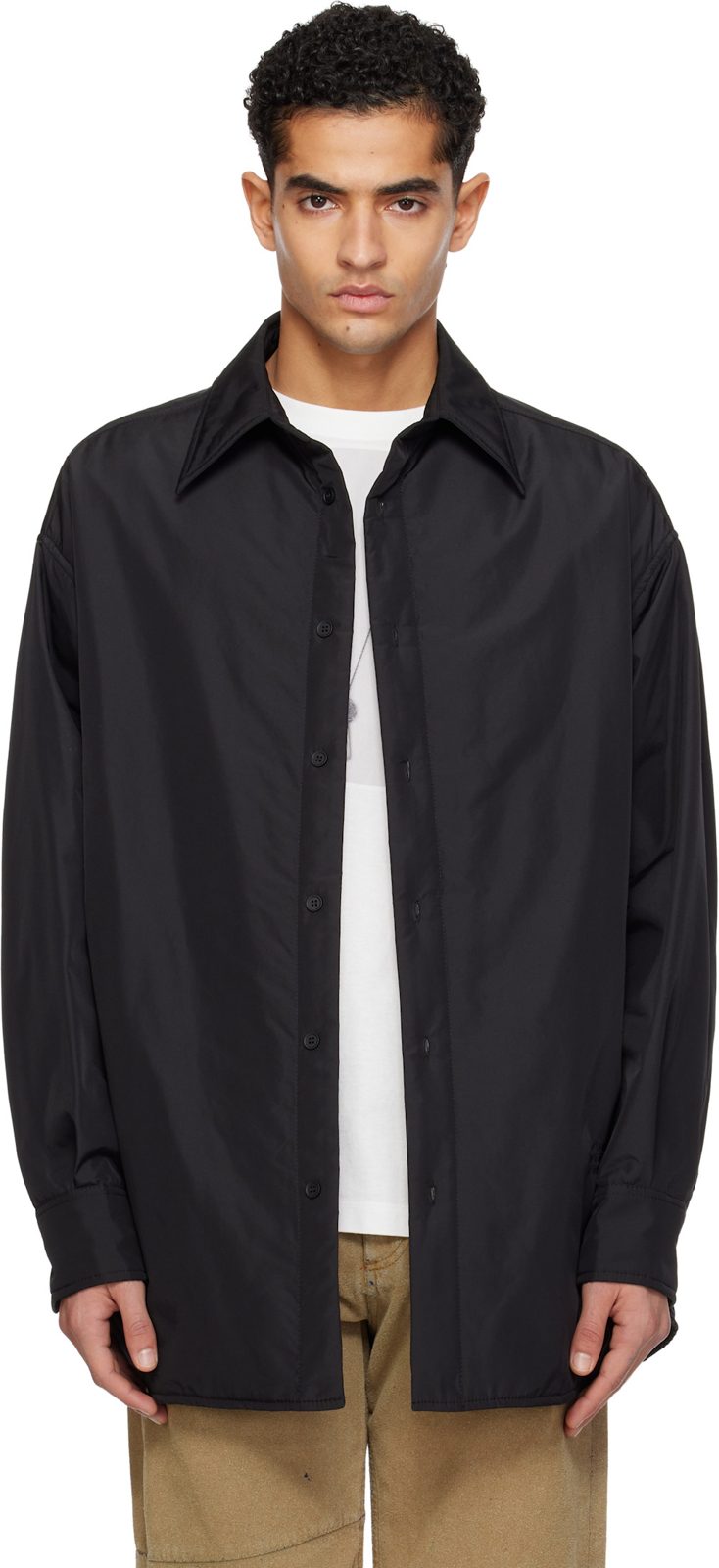 Black Padded Overshirt 261188M192009