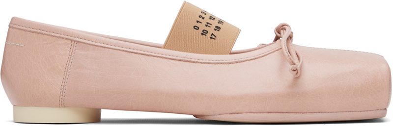 Pink Square Toe Ballerina Flats 261188F118003