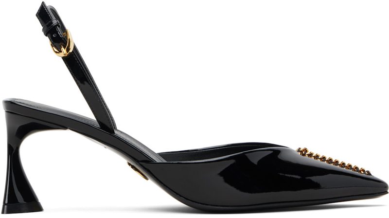 Black Elsa Patent Slingback Heels 261471F122000
