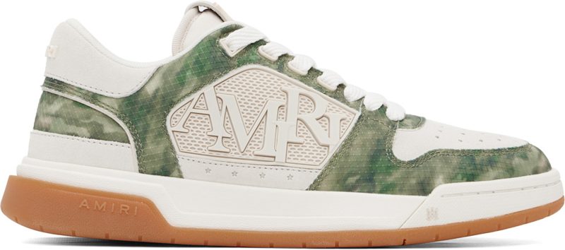 Beige & Khaki Camo Classic Low Sneakers 261886M237016