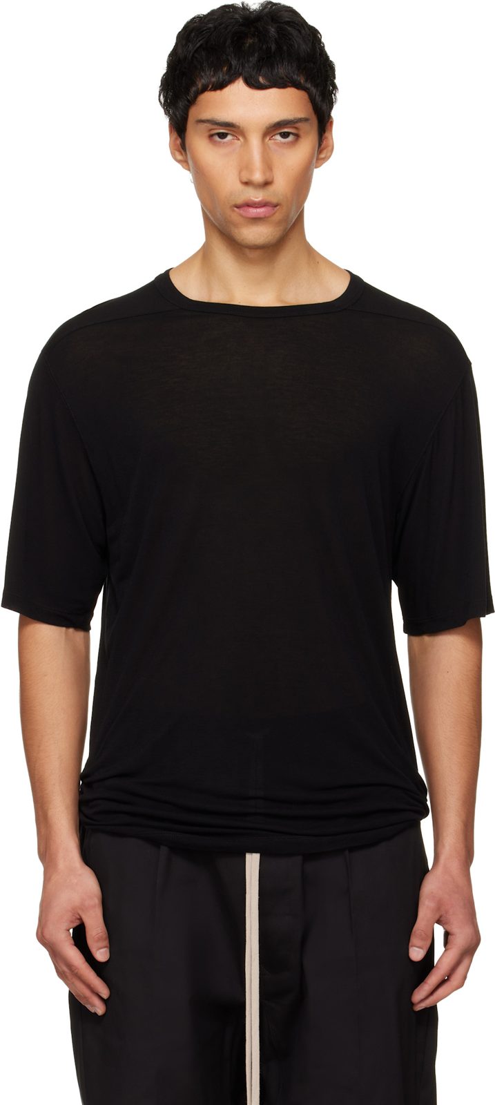 Black Temple Brad Silk T-shirt 261232M213050