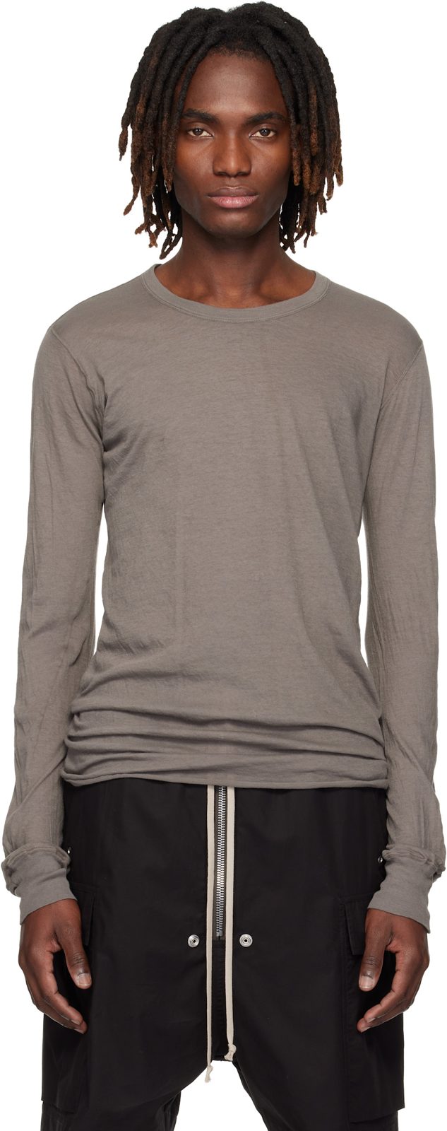 Gray Temple Basic LS T-shirt 261232M213024