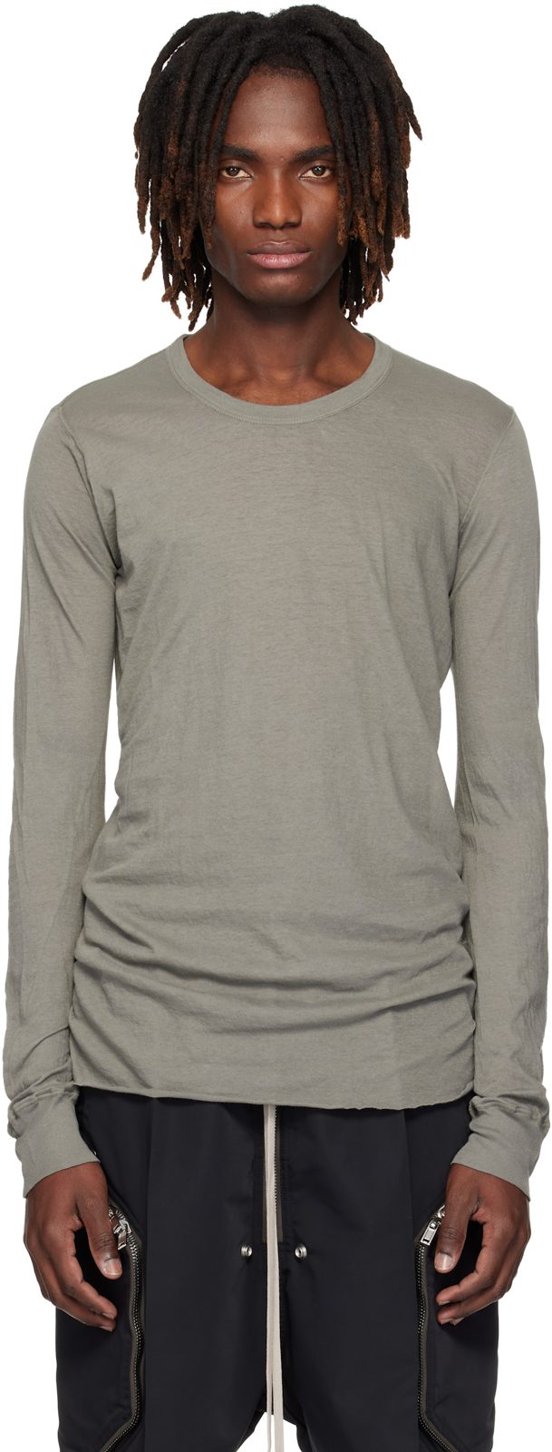Gray Temple Basic LS T-shirt 261232M213023