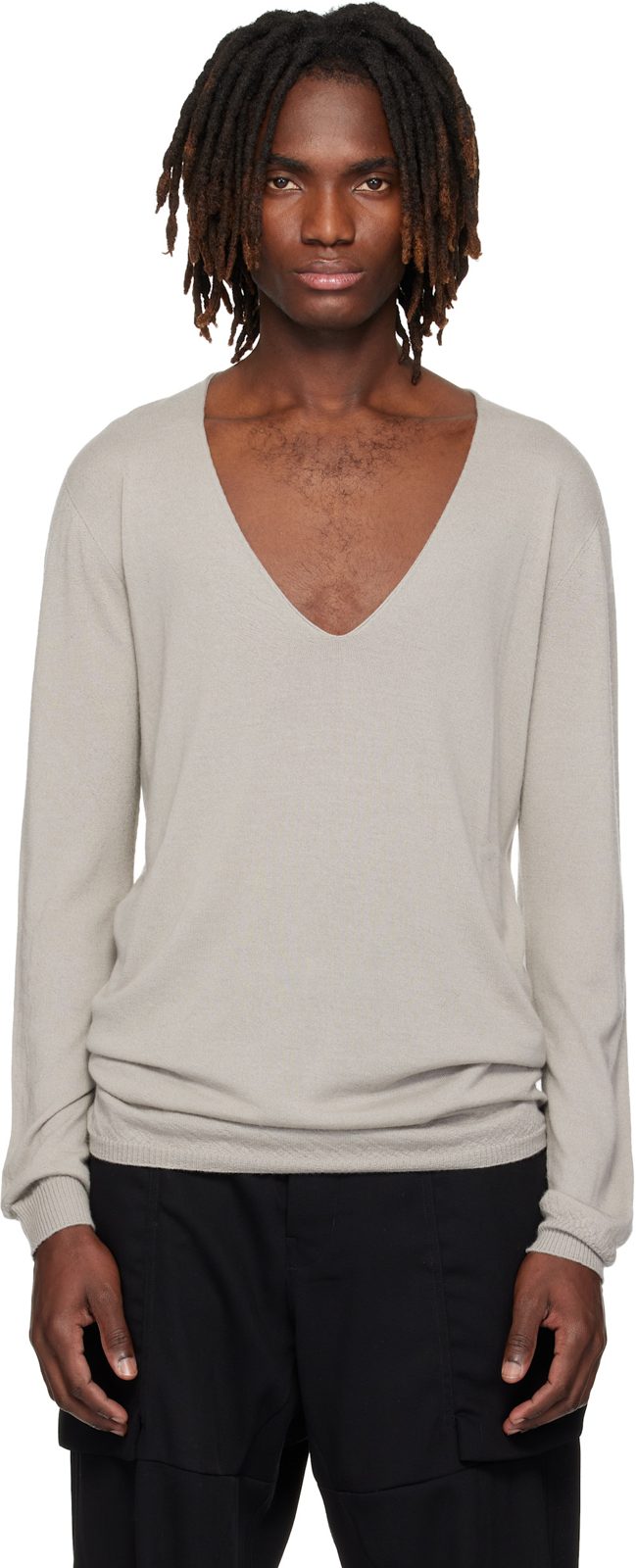 오프화이트 Temple Oversize Extreme V Neck Sweater 261232M206005