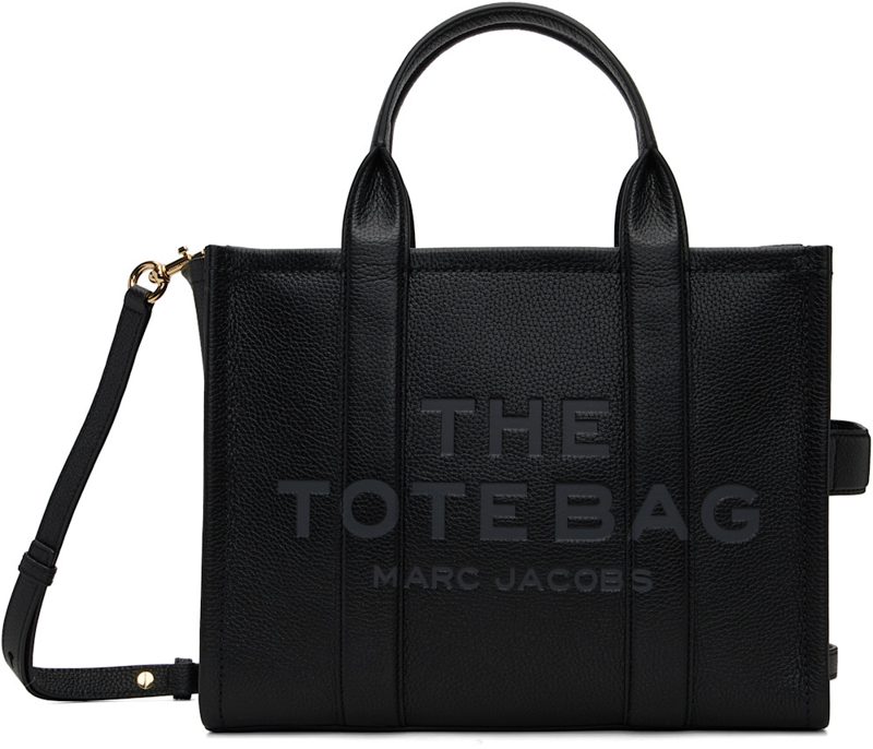 Black The Leather Medium Tote 261190F049013