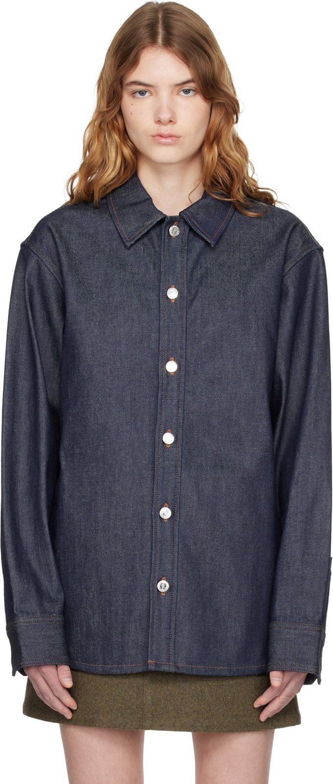 Navy Denim Overshirt 261252F109000