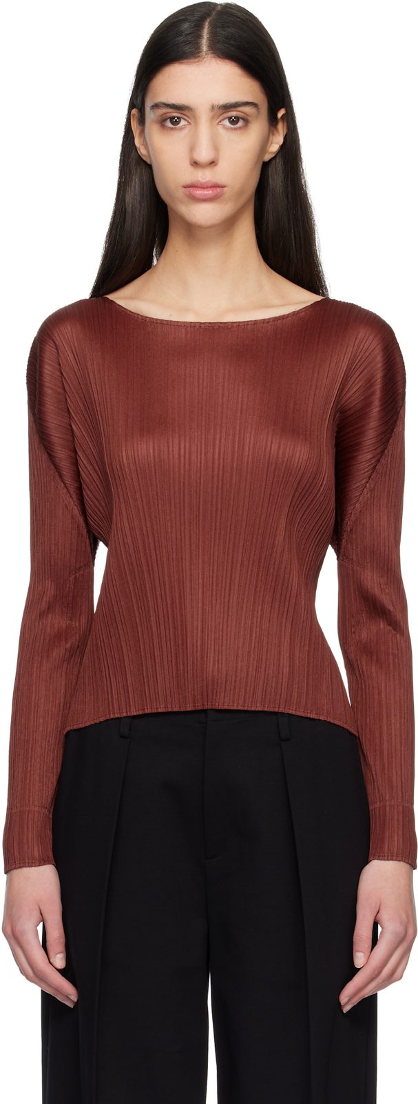 PLEATS PLEASE [이세이 미야케] Burgundy Monthly Colors October Top 261941F110004