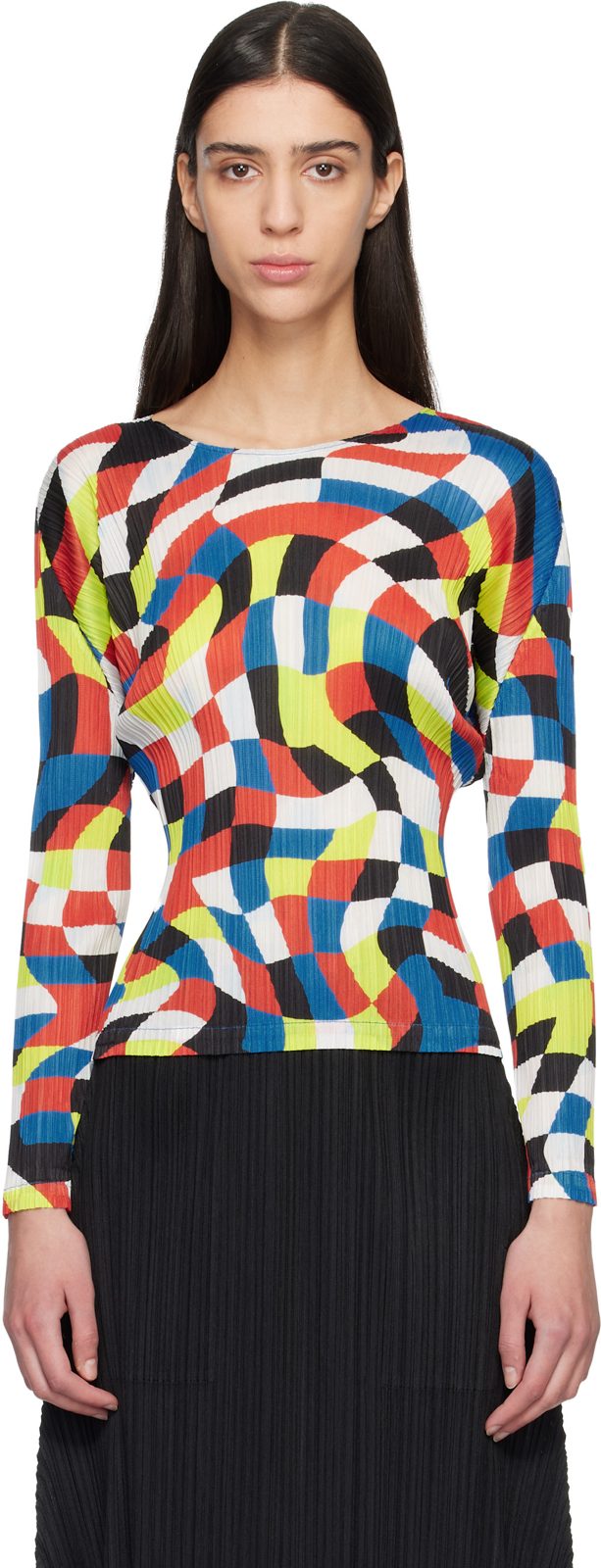 PLEATS PLEASE [이세이 미야케] Multicolor Dancing Square Top 261941F110002