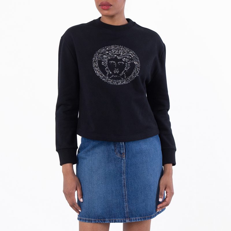 Embellished Medusa Cotton Sweatshirt