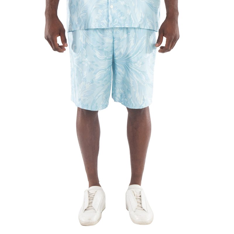 Barocco Print Silk Shorts