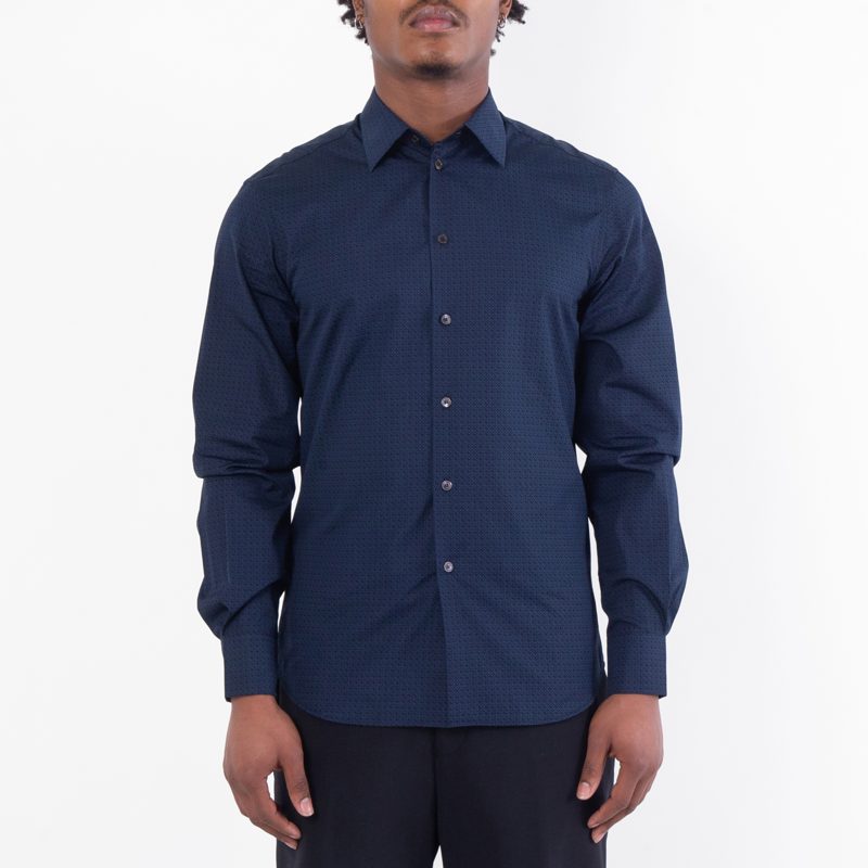 Micro-Patterned Long Sleeve Shirt