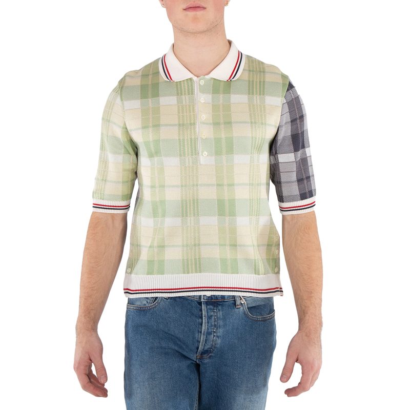 Mens Seasonal Multi Fun-Mix Cotton Silk Madras Polo Shirt