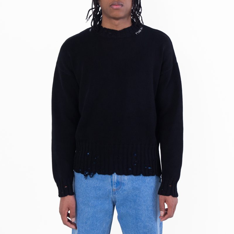 Marni Destroyed Effect Twisted Crewneck Sweater