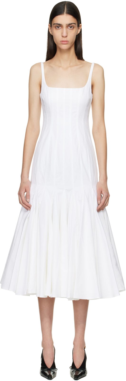 White Le Paysan The Agave Midi Dress 261553F054004