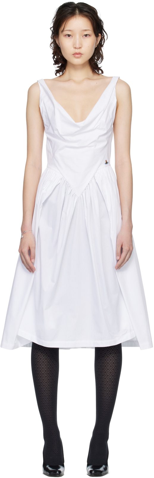 White Sunday Midi Dress 261314F054012