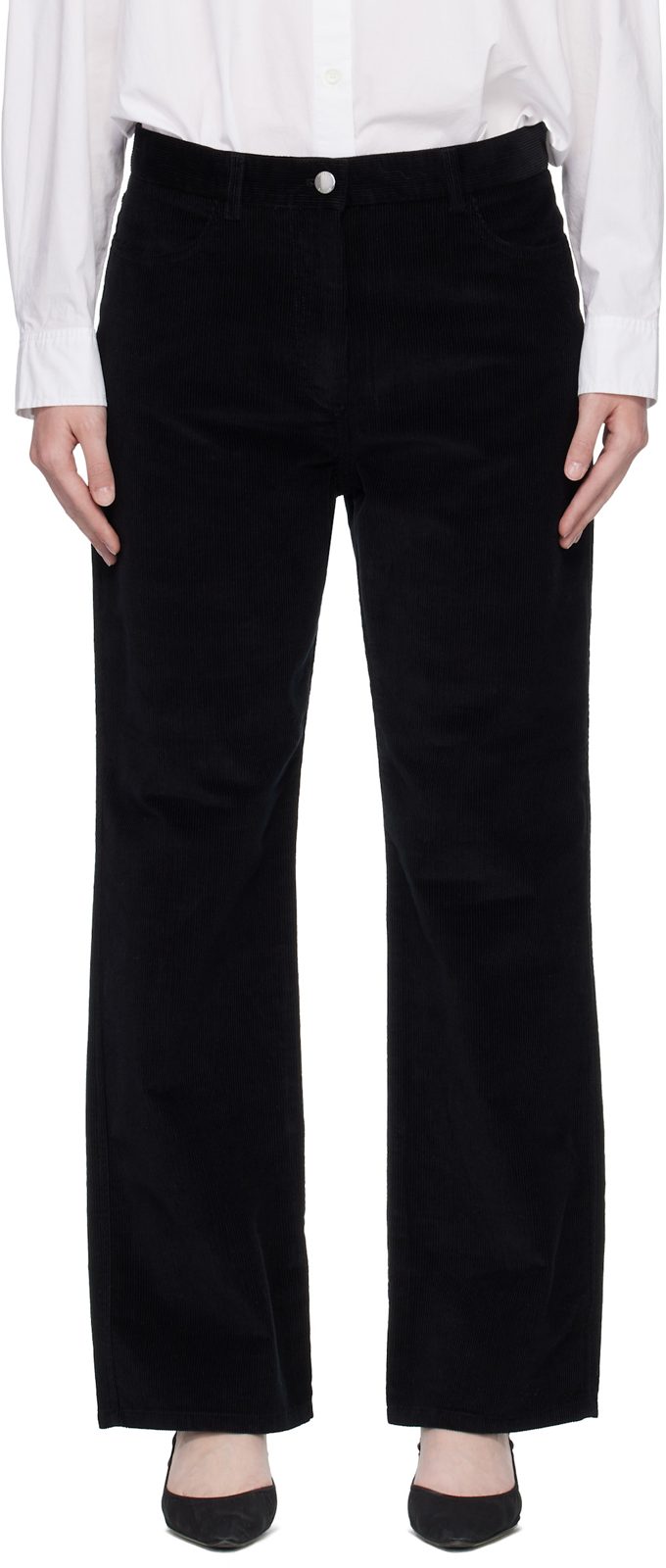 TOTEME Black Straight Cord Trousers 261771F087004