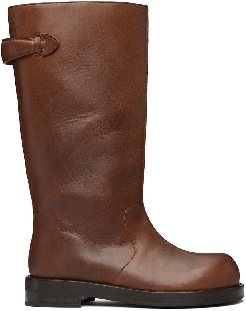 Brown Leather Boots 261129F114001