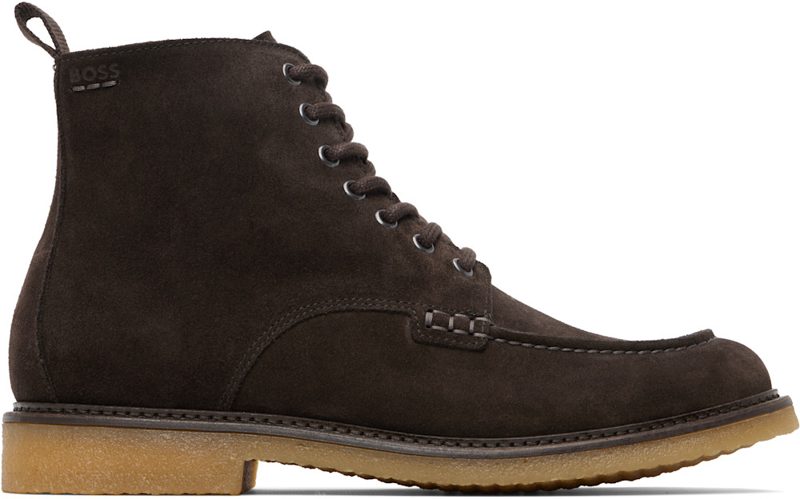 Brown Suede Half Boots 261085M255001