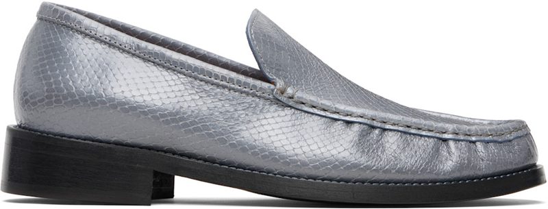 Gray Leather Loafers 261129M231000