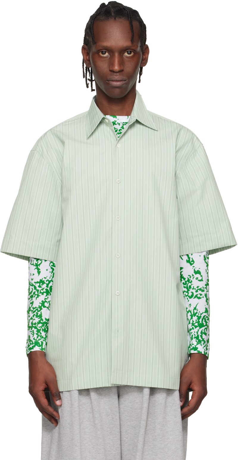 Green Striped Shirt 261358M192064