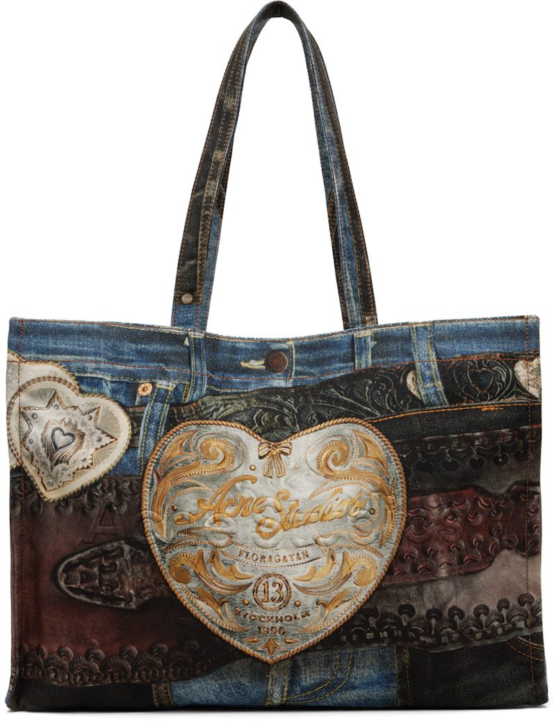 Blue Logo Shoulder Tote 261129F049002