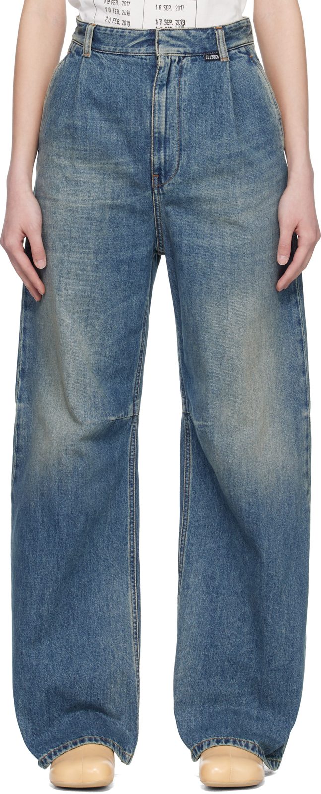 Blue Wide-Leg Jeans 261188F069004