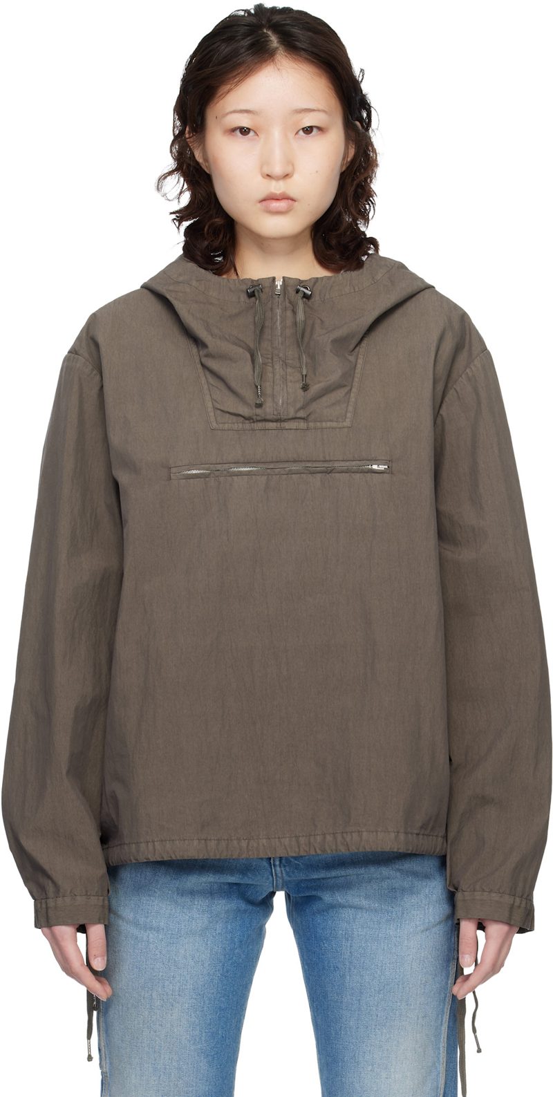 Taupe Cotton Caban Anorak 261168F063000