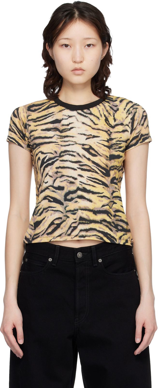 Yellow [겐조] Paris Tiger T-shirt 261387F110009