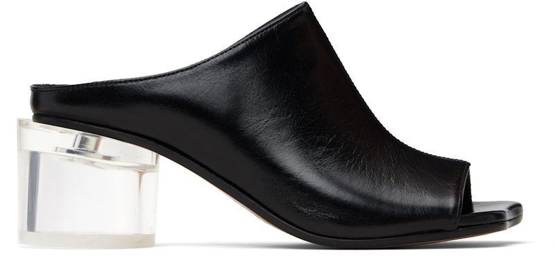 Black Anatomic Heeled Mule Sandals 261188F125000