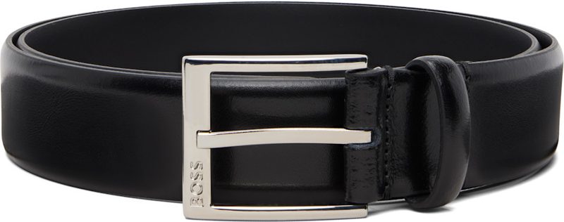 Black Branded-Buckle Made In Italy Belt 261085M131010