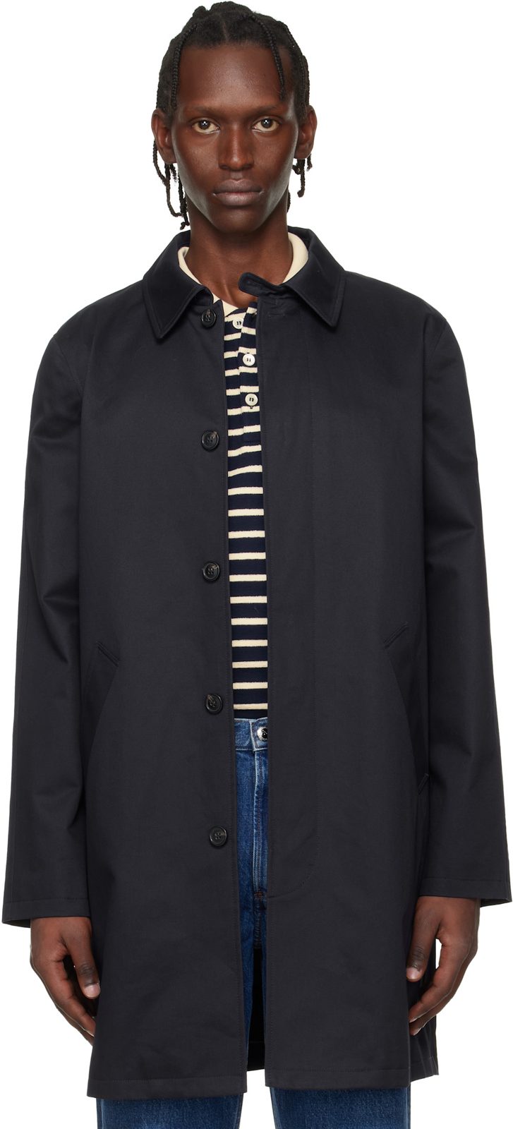 Navy Urban Mac Coat 261252M176002