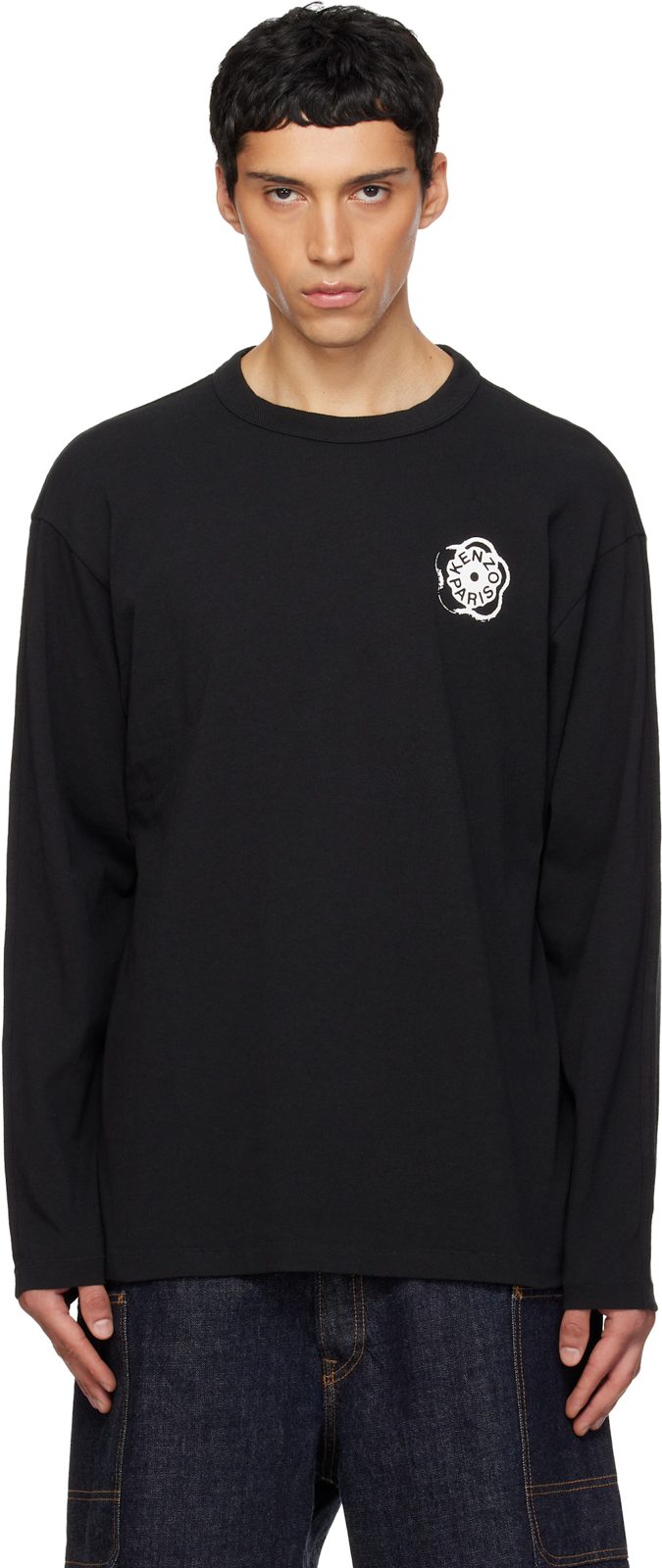 Black [겐조] Paris Boke Flower 2.0 Long Sleeve T-shirt 261387M213039