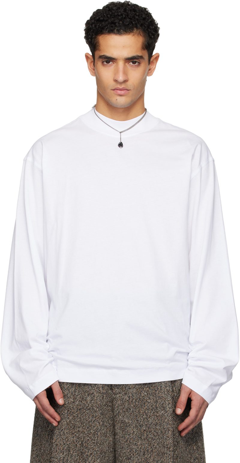 White Long Sleeve T-shirt 261358M213033