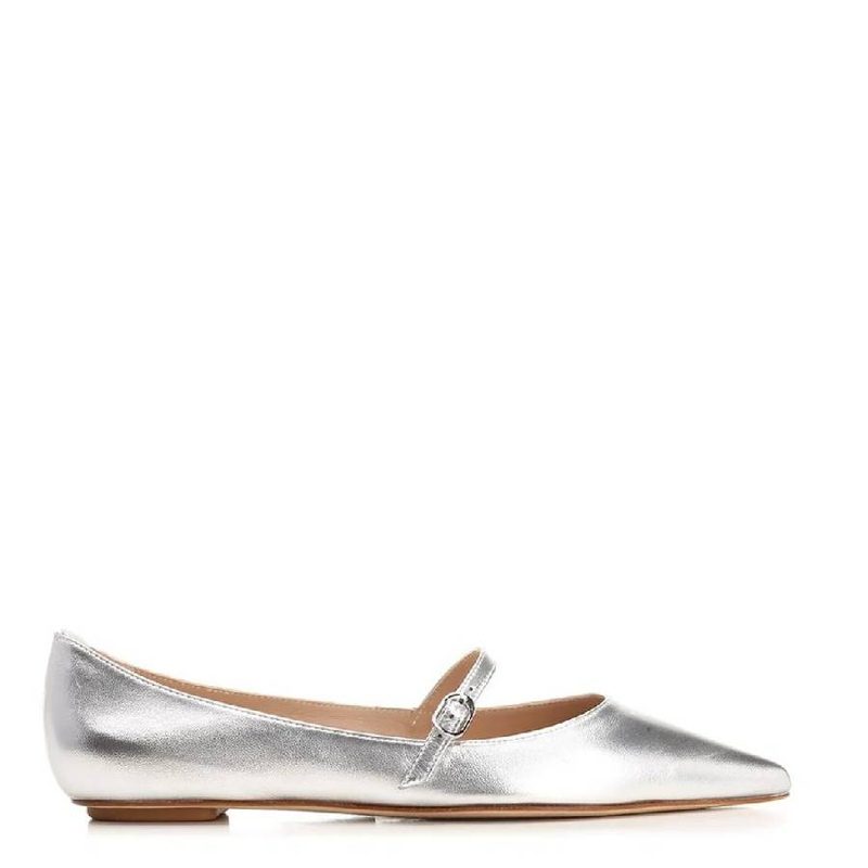 Stuart Weitzman Emilia Metallic Mary Jane Flats