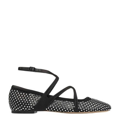Womens Astoria Black Crystal Ballet Flats