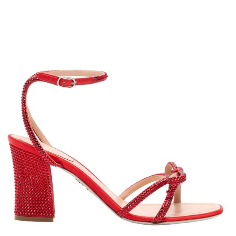 Rene Caovilla Nicole 80 Block-Heel Sandals