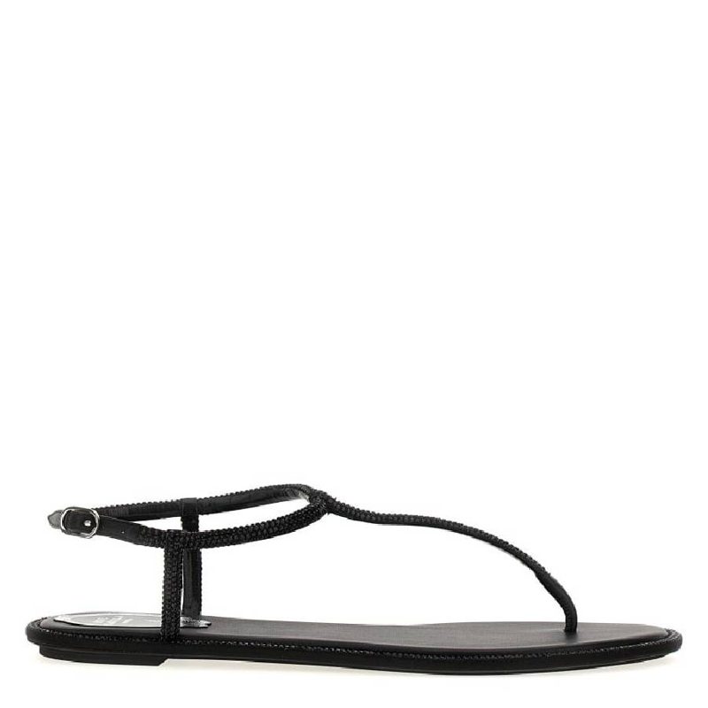 Rene Caovilla Diana Crystal Flat Sandals