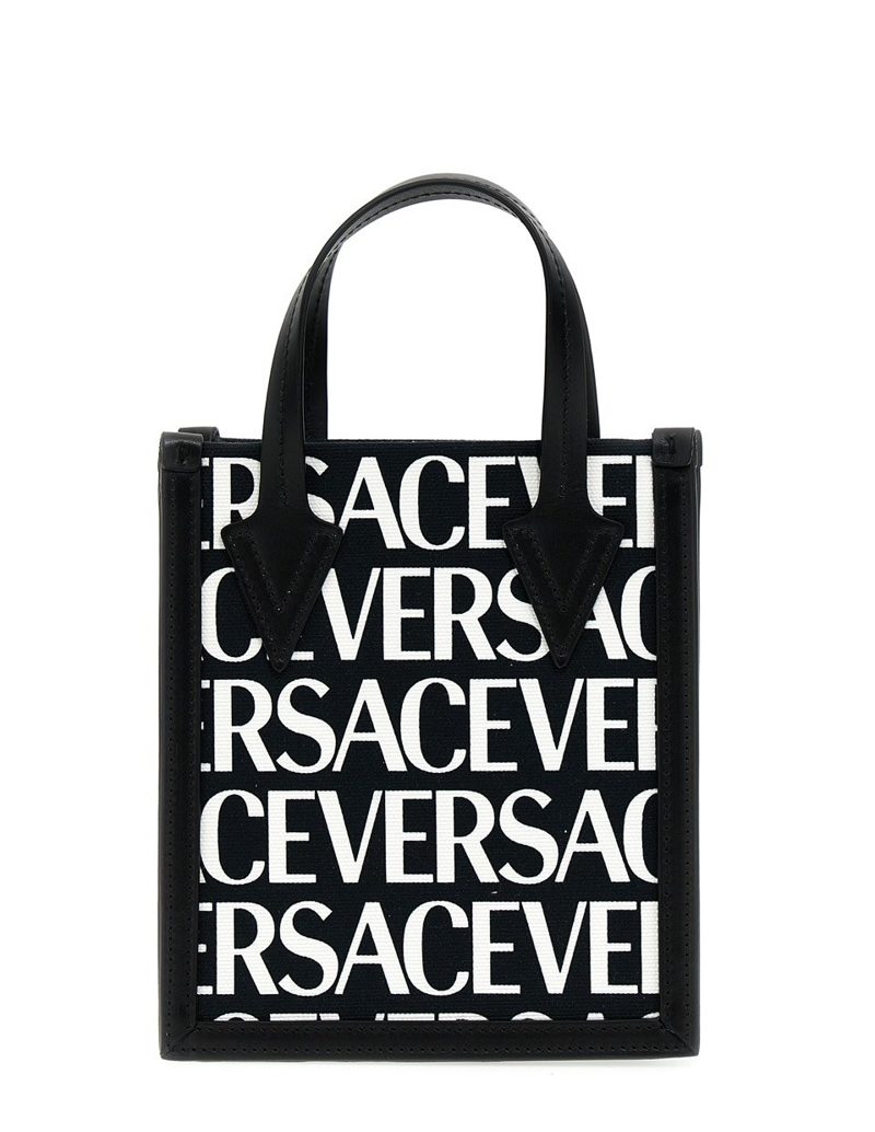 Allover Logo Printed Crossbody Bag - Black