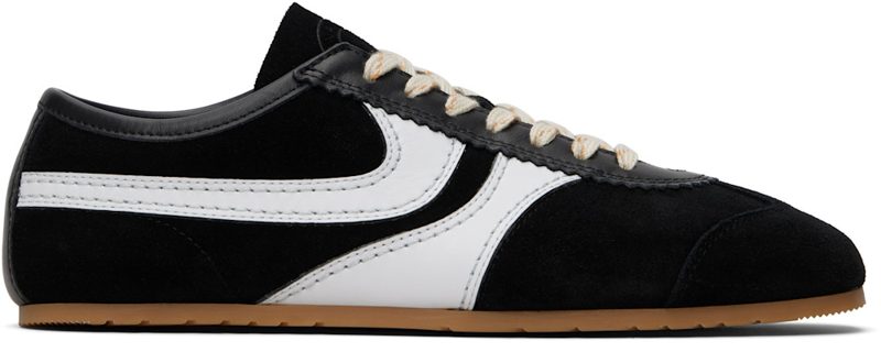 Black & White Suede Sneakers 261358M237015