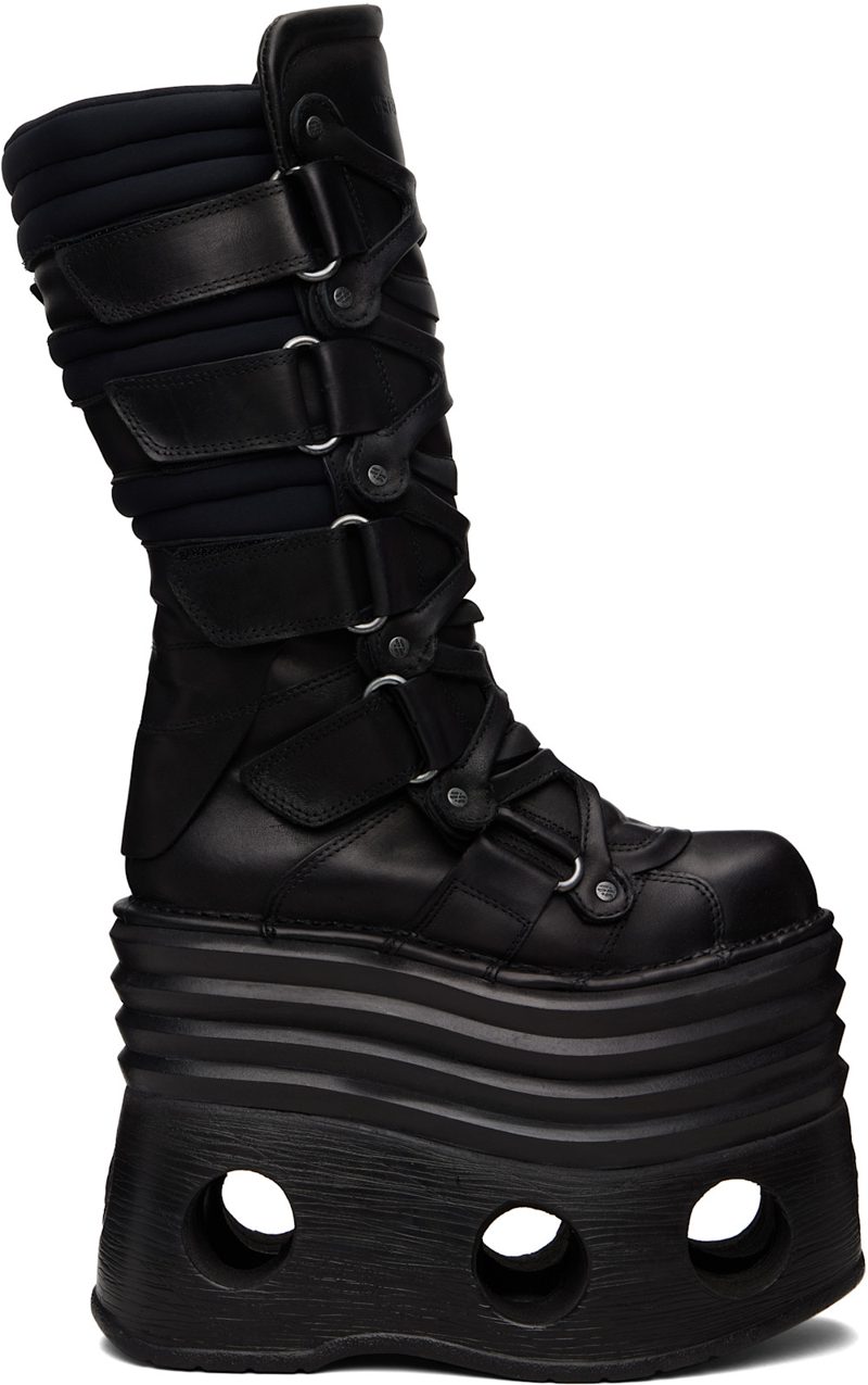 Black New Rock Edition Platform Tower Boots 261669F114001