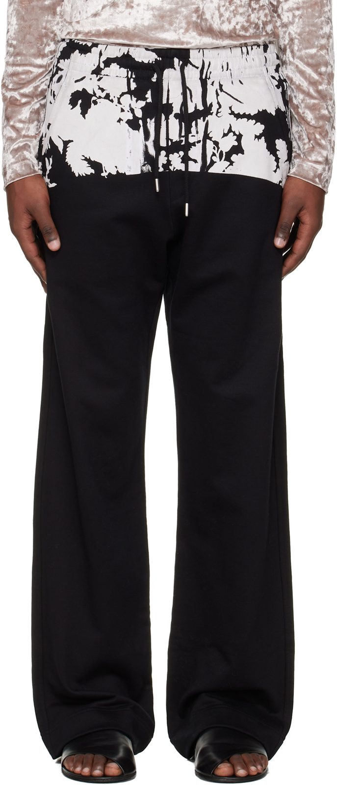 Black Printed Sweatpants 261358M190003