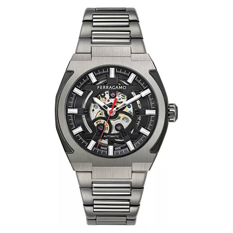 슈프림 Skeleton Automatic Black Dial Mens Watch SFTA00224