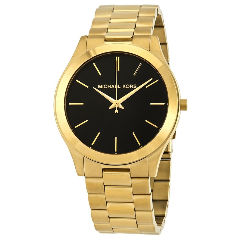 Michael Kors Slim Runway Black Dial Mens Watch MK8621
