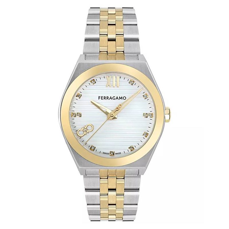 Vega Quartz Silver Dial Two-Tone Mens Watch SFKI01324